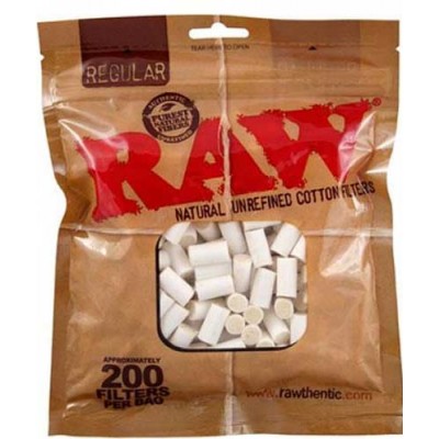 RAW UNBLEACHED FILTERS - UNREFINED COTTON CIGARETTE FILTERS 200CT/PACK